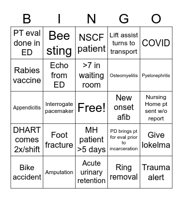 August Bingo Card