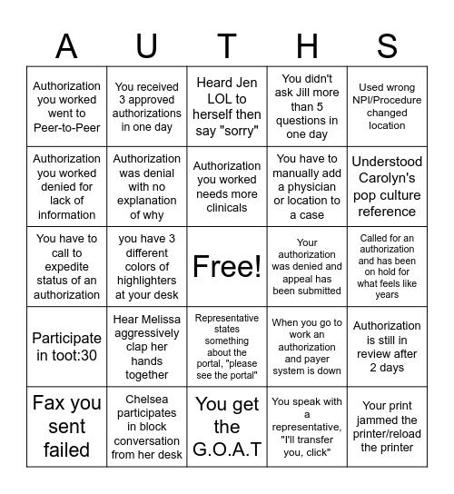 The Block Bingo Card