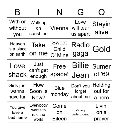 Music bingo Card