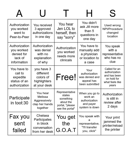 The Block Bingo Card