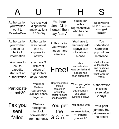 The Block Bingo Card