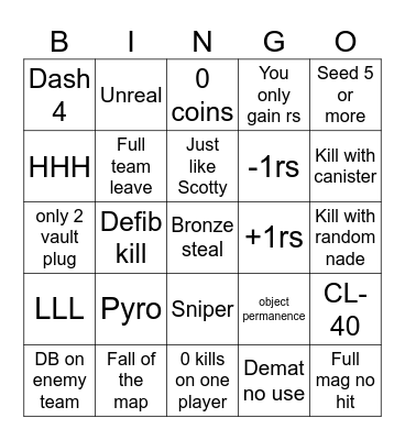 Road to bronze Bingo Card