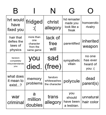 FINAL FANTASY KINTROJECT BINGO Card