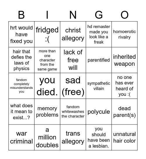 FINAL FANTASY KINTROJECT BINGO Card