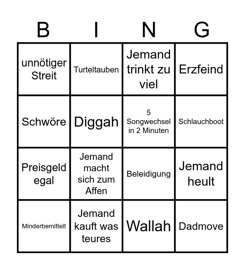 Villa der Versuchung Bingo Card