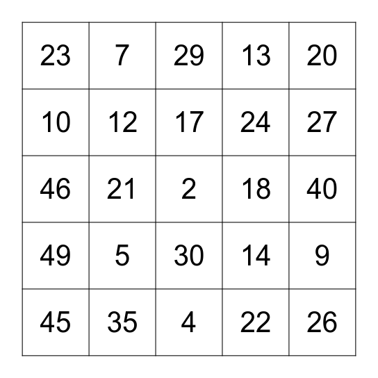 Barbara's Party Bingo Card