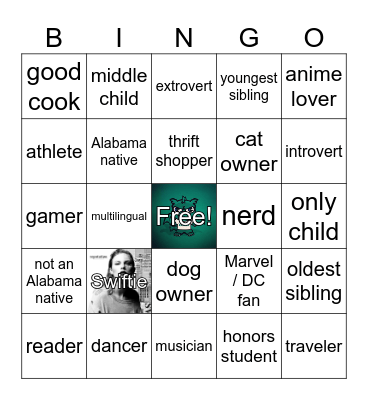 Identity Bingo Card