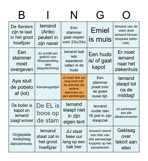 DE GROTE STAM BINGO Card