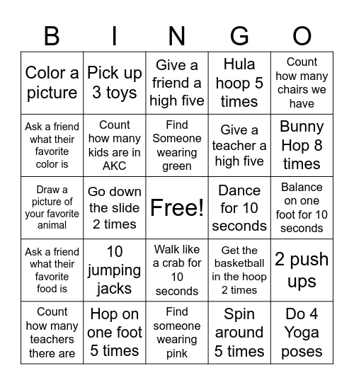 AKC Bingo Card