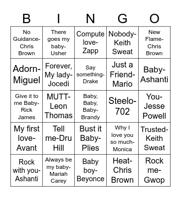 Beats-N-Bingo BABY! Bingo Card