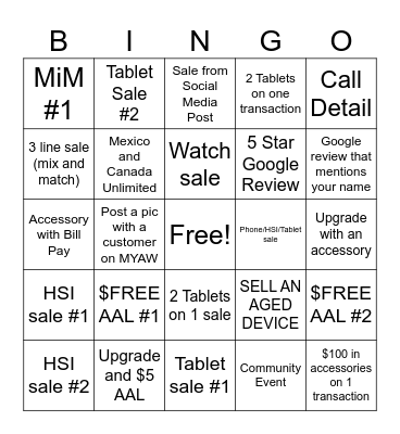 Central Alabama Bingo Week 2 Bingo Card