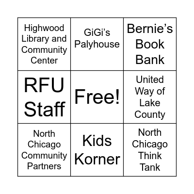 Volunteer Fair Bingo Card