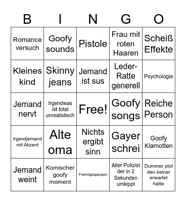 Polizei serie Bingo Card