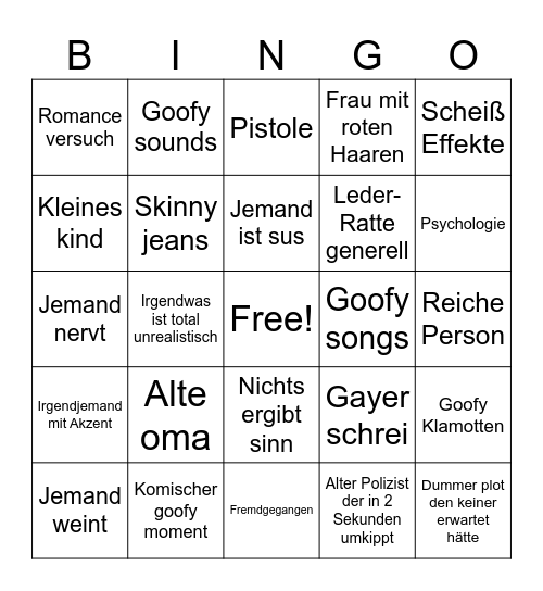 Polizei serie Bingo Card