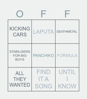 PANCHIKO SONGS BINGO !! Bingo Card