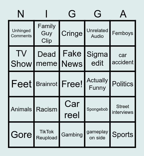 Reels Bingo Card