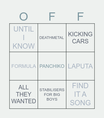 PANCHIKO SONGS BINGO !! Bingo Card