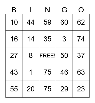 Biannies Daycare & Learning Center Bingo Cards Bingo Card