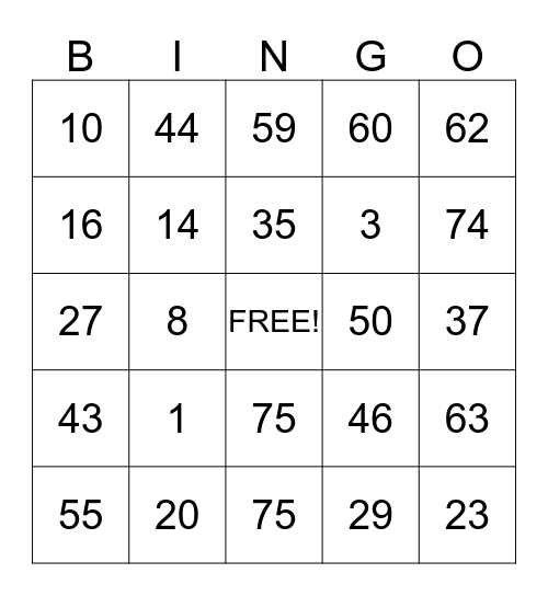 Biannies Daycare & Learning Center Bingo Cards Bingo Card