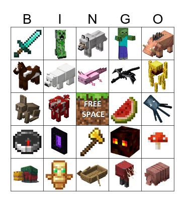 MINECRAFT BINGO Card