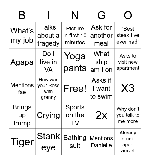 Bobbi bingo Card