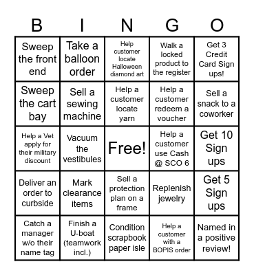 Michaels' Makers' BINGO Card