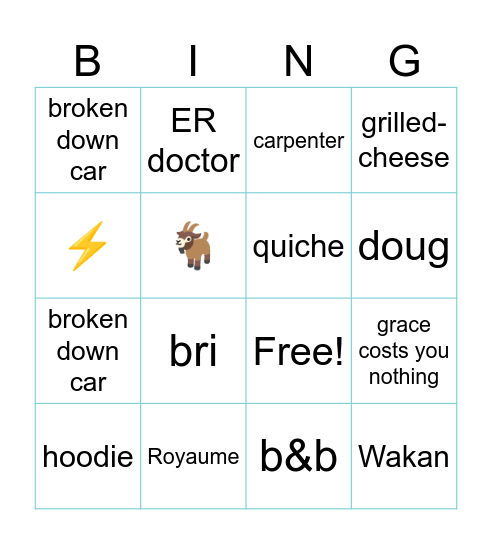 Part of Your World Bingo Card