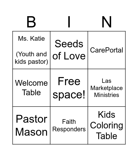 Welcome to TCC's Back to School Bash Bingo Card