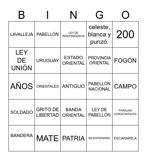 BICENTENARIO Bingo Card