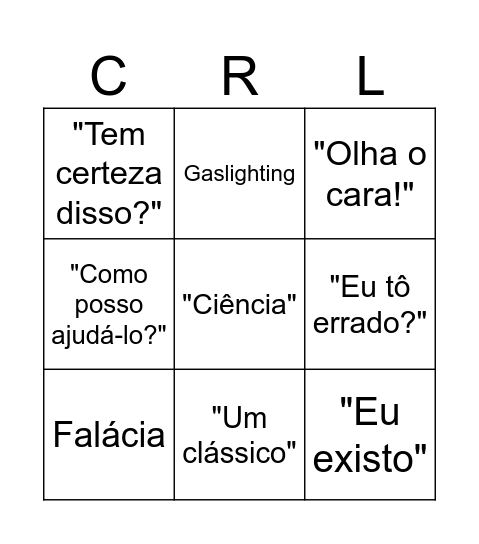 Carlinho Bingo Card