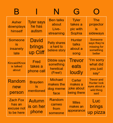 Life Group Bingo Card