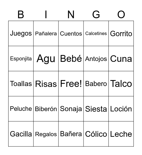 BABY Bingo Card