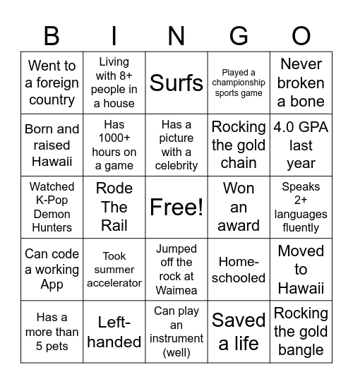 Icebreaker BINGO Card