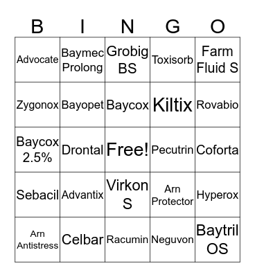 ANIMAL HEALTH FiestAH  Bingo Card