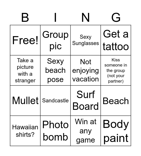 Galveston Bingo Card