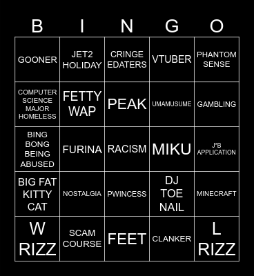 Instagram Bingo Card