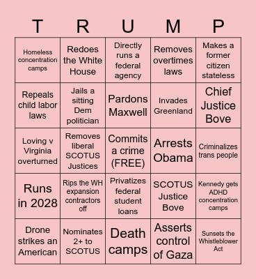 Hellscape Bingo Card