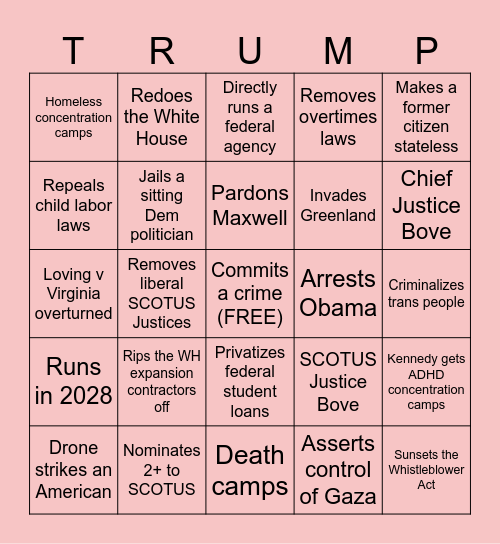 Hellscape Bingo Card
