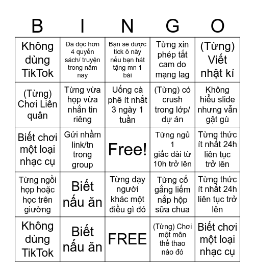 ĐÈN 5 | BONDING BINGO Card