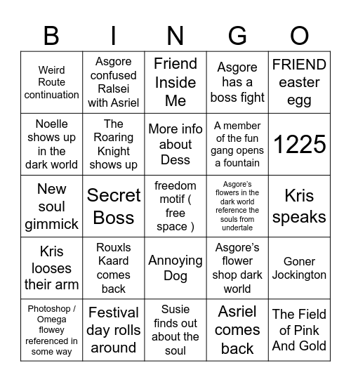 Chapter 5 Bingo Card
