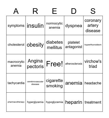 OPT 025 - Geriatric Optometry Bingo Card