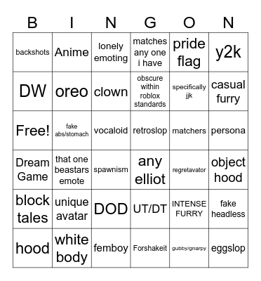 SEWH Bingo Card