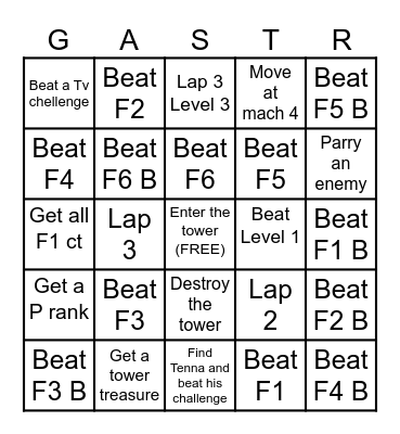 Tv Tower bingo Card