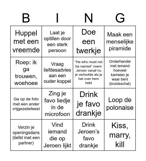 Lau’s Hollands Glitterfestijn Bingo Card