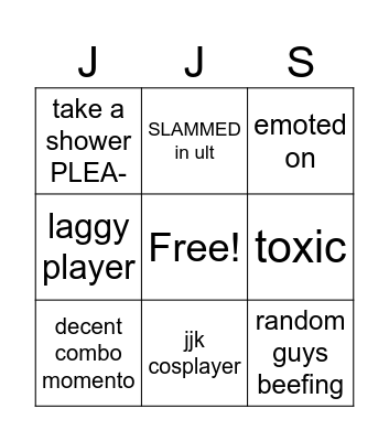 jujutsu shenanigans Bingo Card