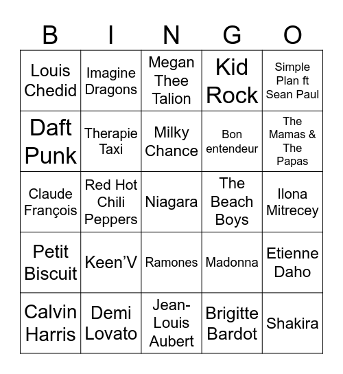 LET'S GO TO THE BEACH Bingo Card