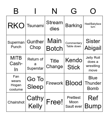 Summer Slam 2025 Night 1 Bingo Card