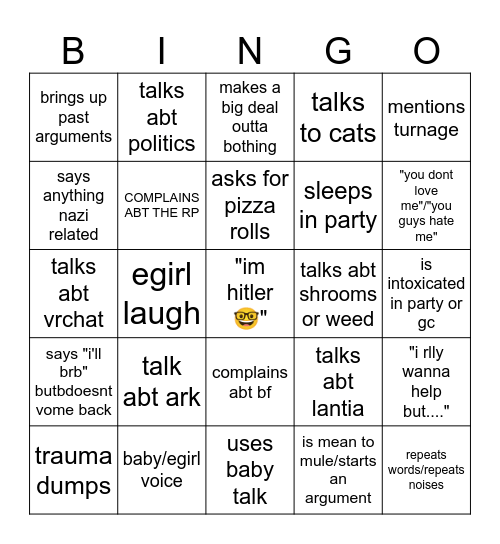 destiny bingo Card