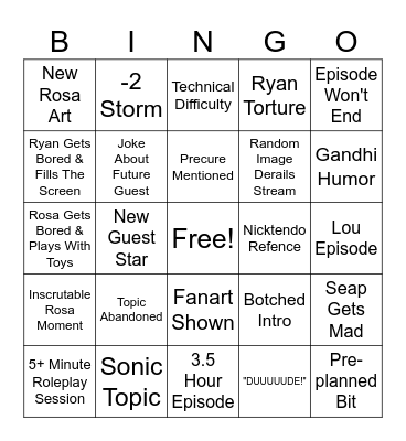 Ready2StartCast Season 5 Bingo Card