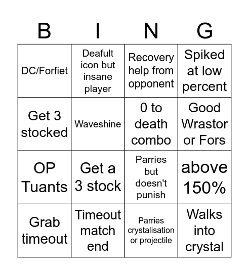 ahh Bingo Card